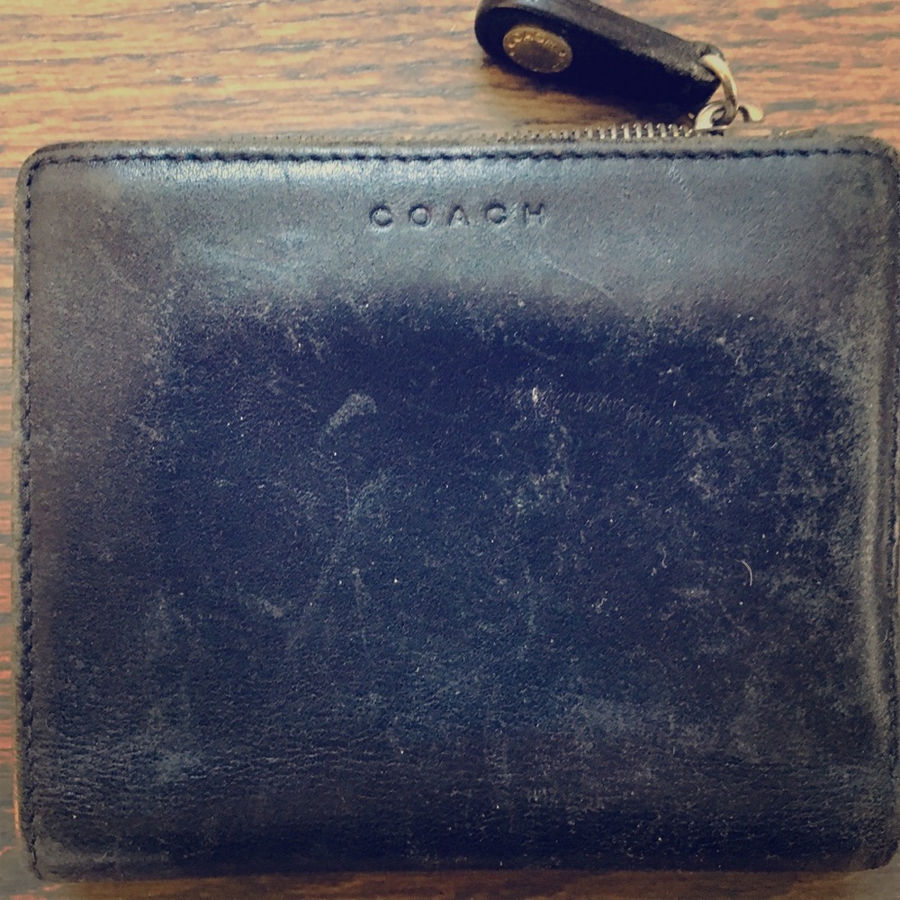 Coach black leather wallet